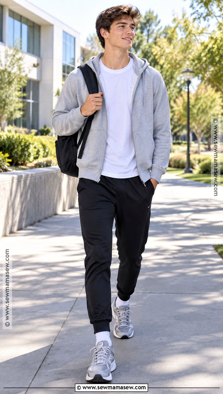 Zip Up Hoodie And Joggers Back To School Outfit - 15 mens back to school outfit ideas