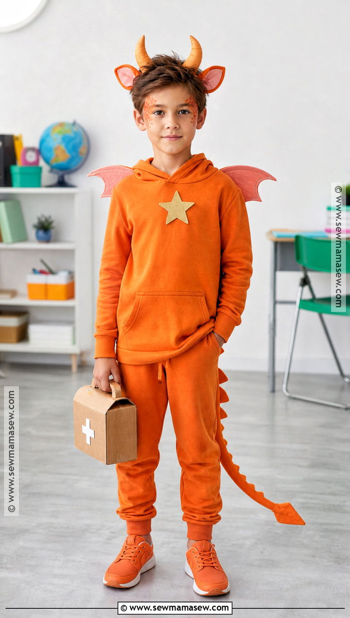 Zog Dragon Costume With Orange Wings - 45 world book day costumes
