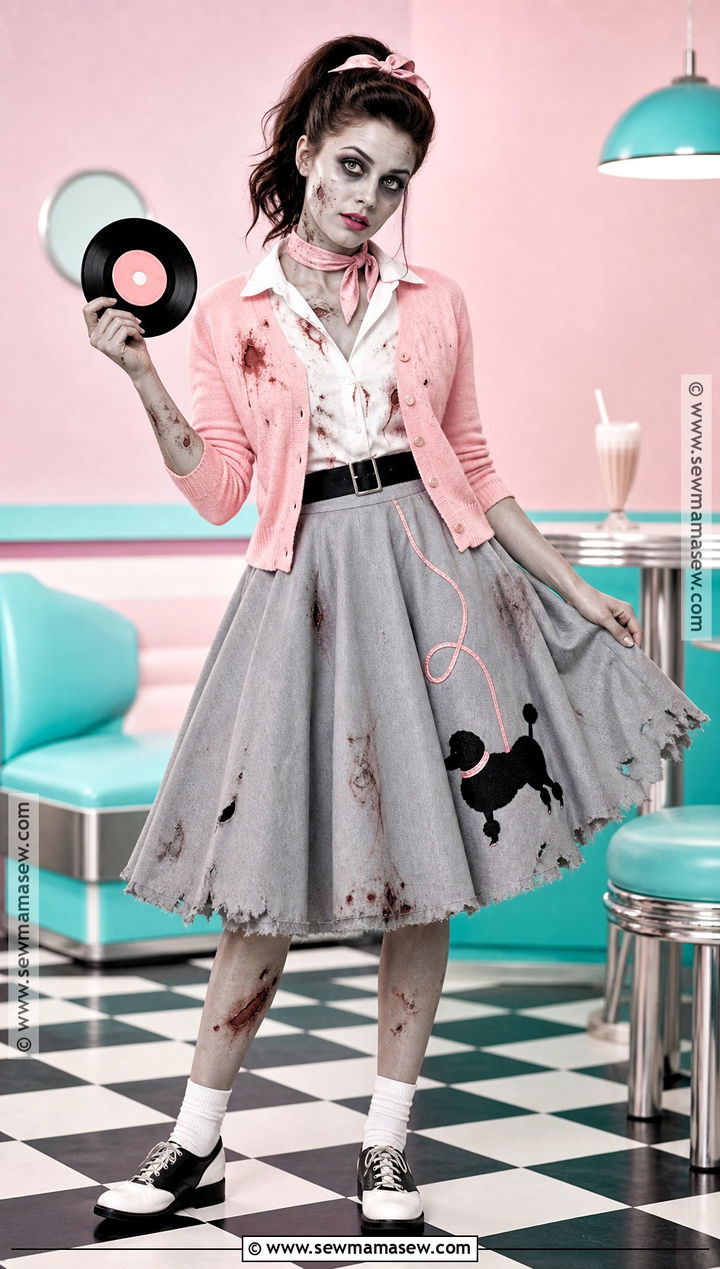 Zombie 1950s Sock Hop Costume - 50 zombie costume ideas