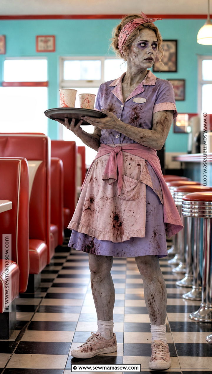 Zombie Apocalypse Vintage Diner Worker Outfit - 50 zombie apocalypse outfits