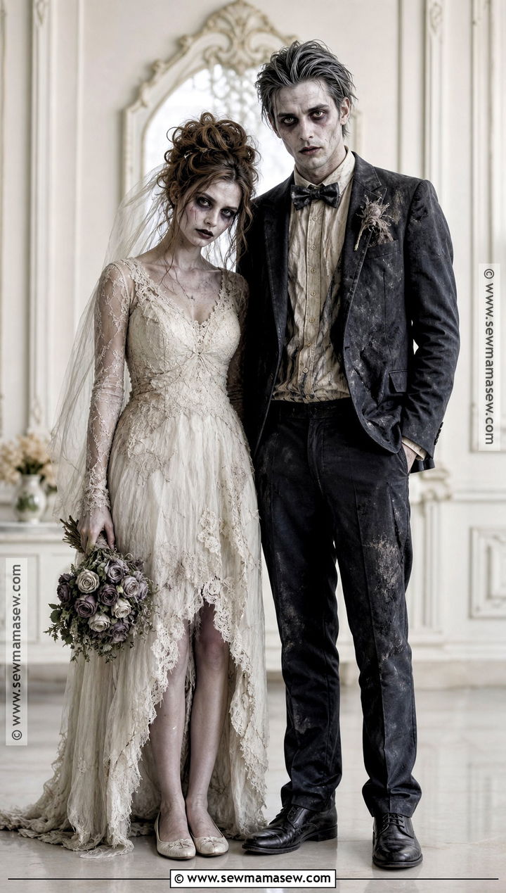 Zombie Bride And Groom Couple Outfit - 30 Zombie Outfits