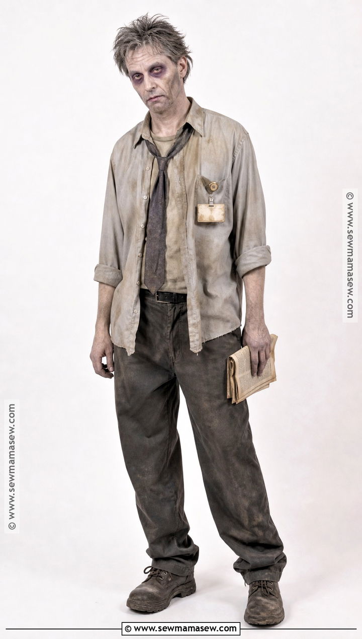 Zombie Costume With Torn Work Clothes - 35 simple halloween costumes for men