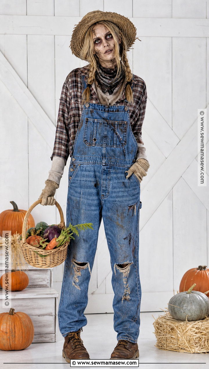 Zombie Farmer Costume With Overalls - 50 zombie costume ideas