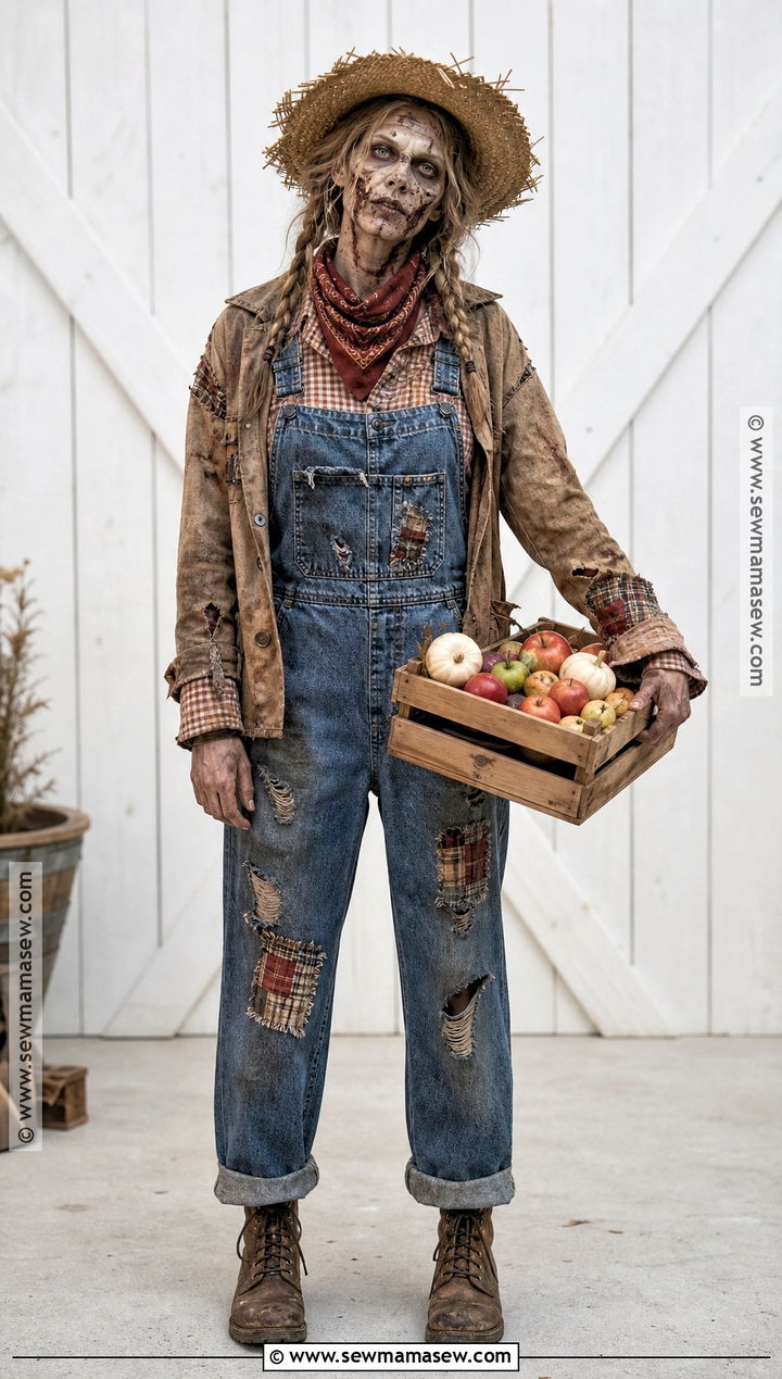 Zombie Farmer Outfit With Denim Overalls - 30 Zombie Outfits