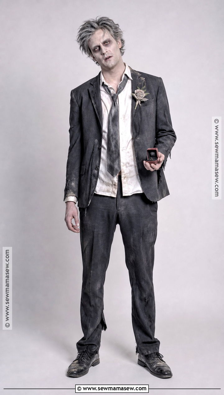 Zombie Groom Costume With Tattered Suit - 50 zombie costume ideas