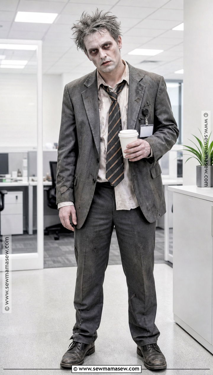 Zombie Office Worker Costume - 45 male halloween costumes