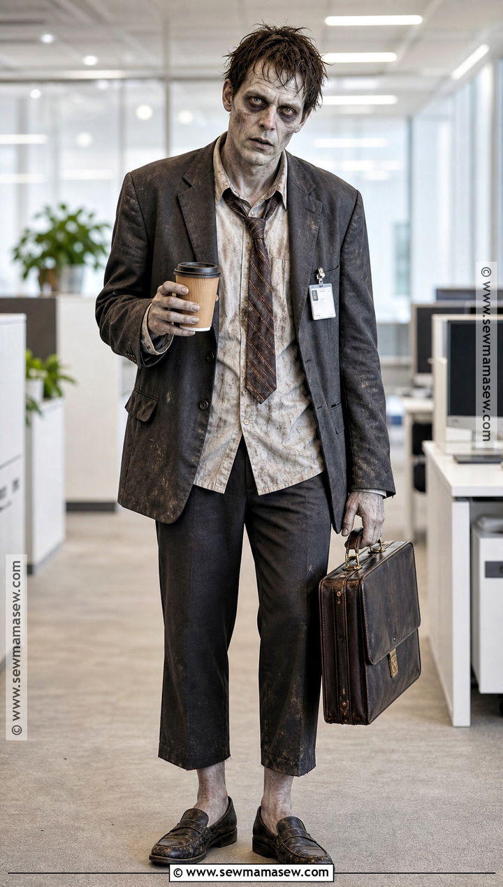 Zombie Office Worker Outfit With Briefcase - 30 Zombie Outfits