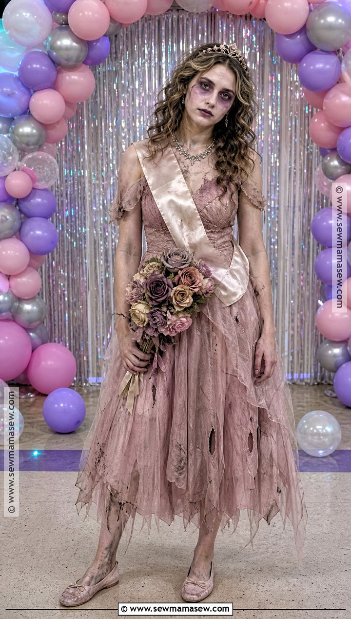 Zombie Prom Queen Costume With Tattered Dress - 30 horror costumes