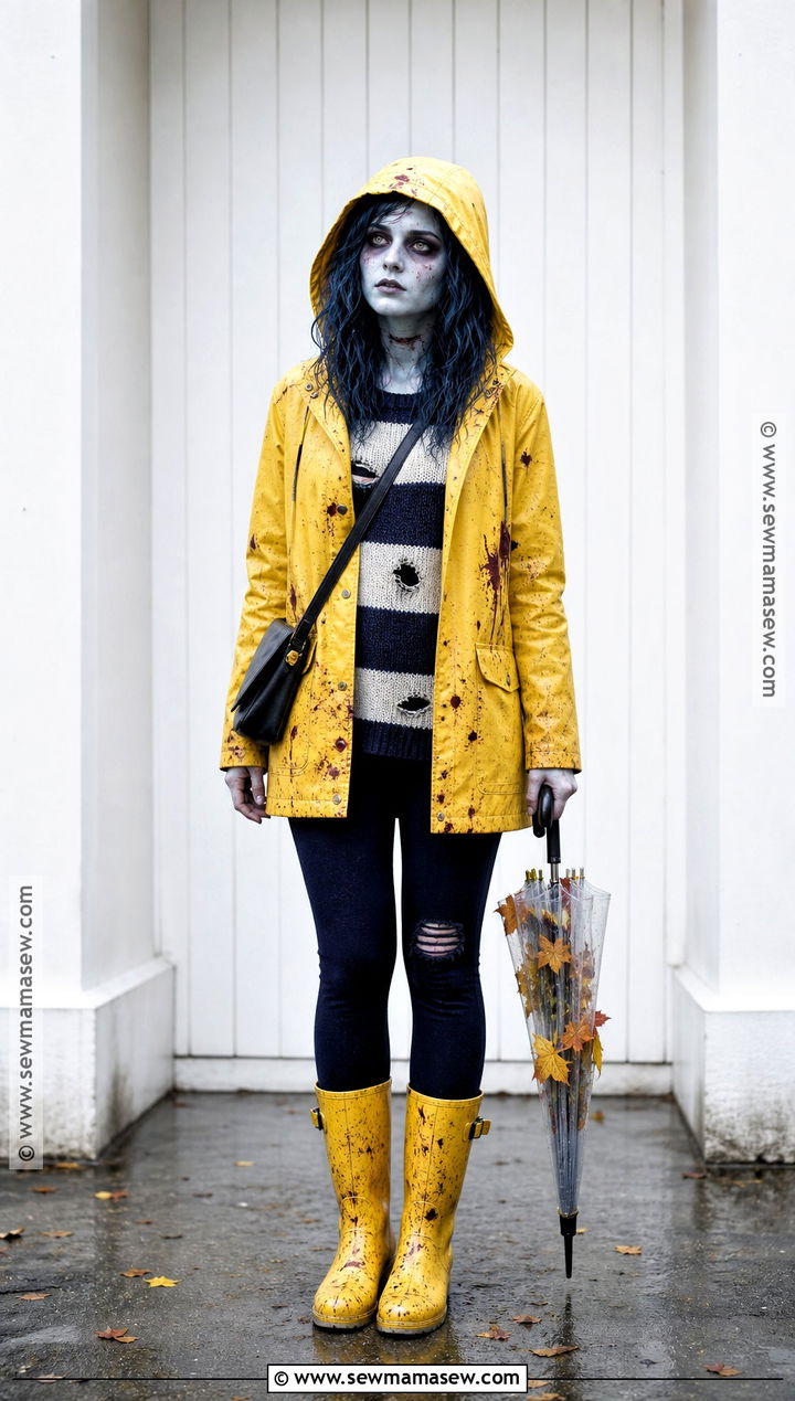 Zombie Raincoat Outfit With Umbrella - 30 Zombie Outfits
