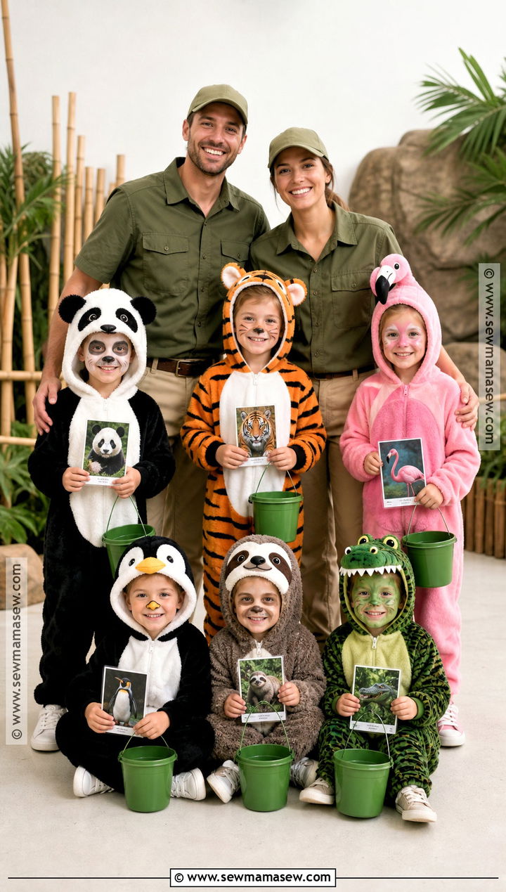 Zoo Animals Family Costume - 50 family halloween costumes