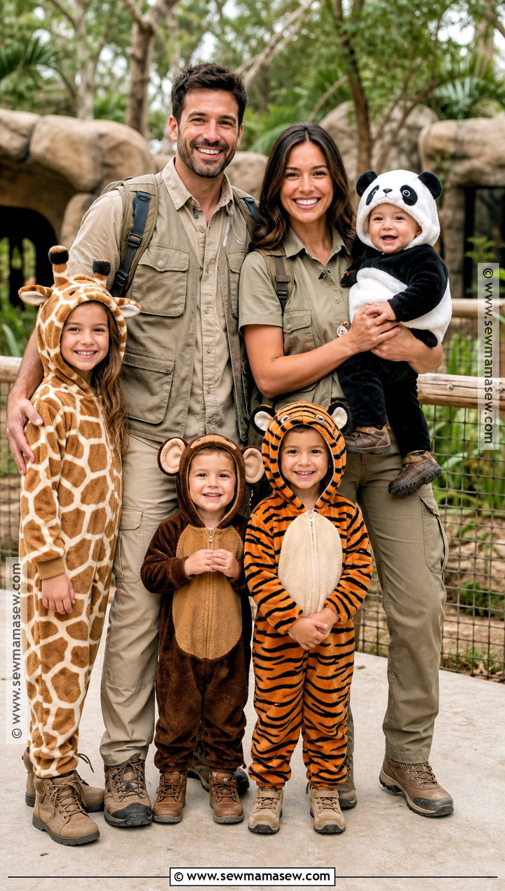 Zoo Keeper Family And Baby Panda Costume - 40 family costumes with for babies