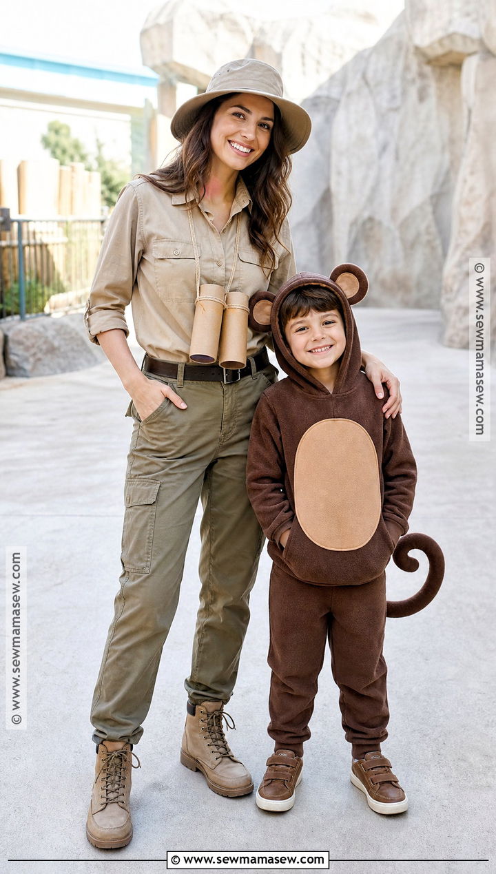 Zookeeper And Monkey Costume - 30 mommy and son halloween costumes