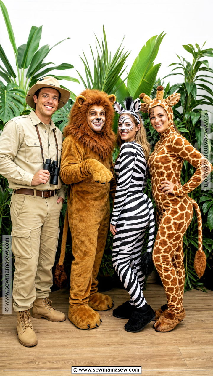 Zookeeper And Safari Animals Costume - 35 4 people costume ideas