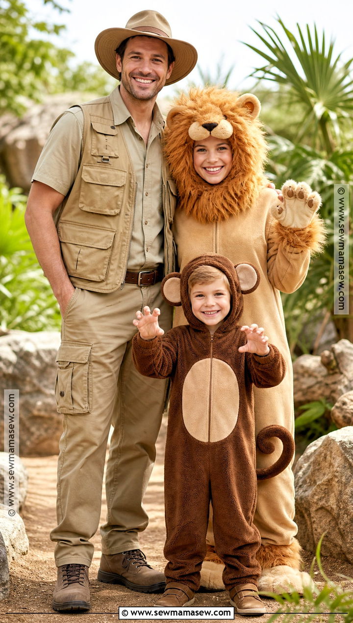 Zookeeper And Safari Animals Costume - 30 family costumes for 3