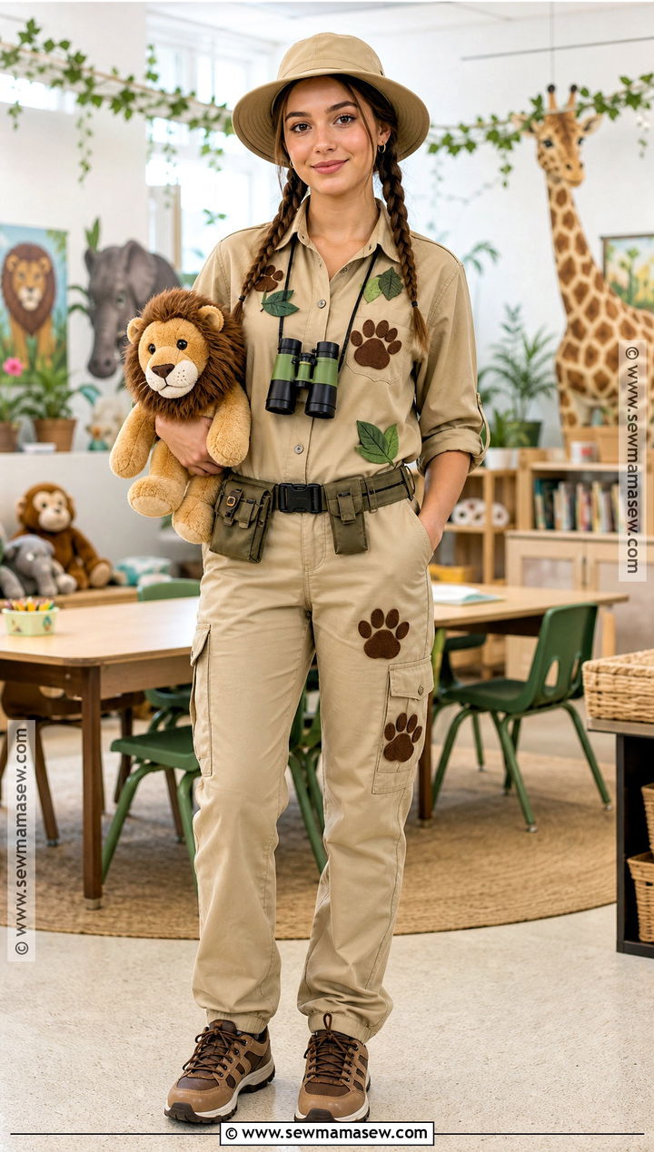 Zookeeper Costume With Khaki Clothes - 40 school halloween costumes