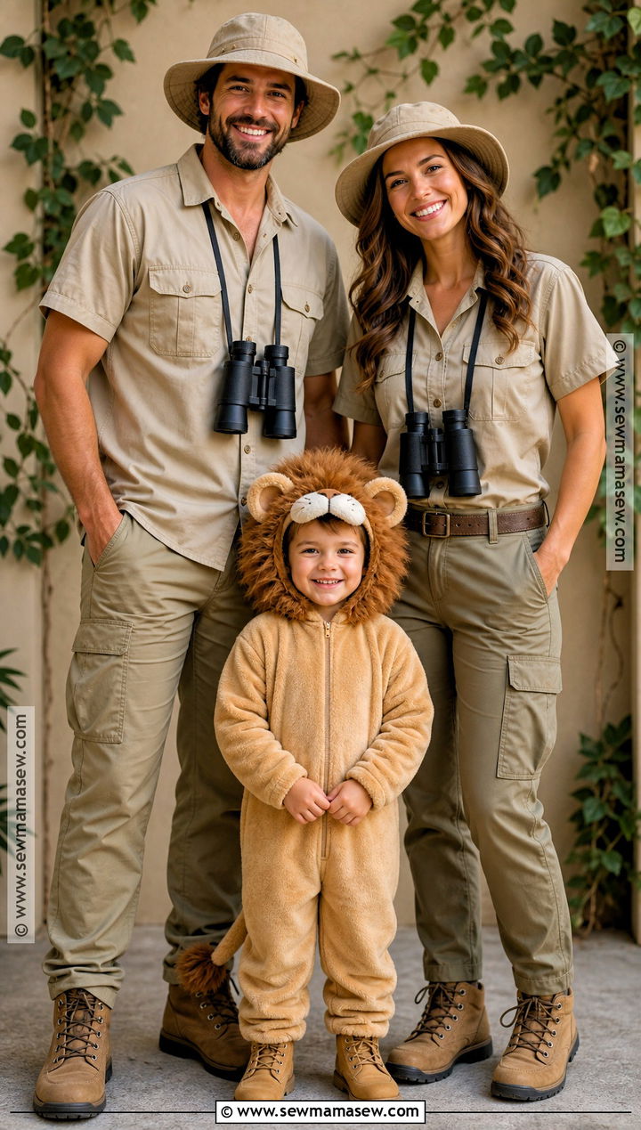 Zookeepers And Lion Cub Costume - 30 cute family halloween costumes for 3